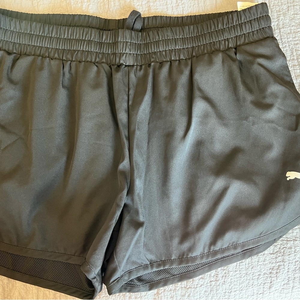 Puma Black Athletic Shorts Lightweight Performance Fit